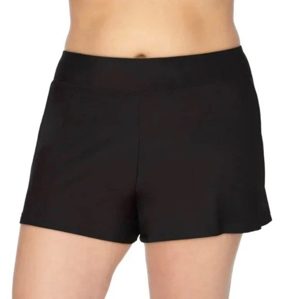 Swim Solutions Thigh Minimizer Black Swimwear Swim Boy Shorts Size 24W NWT